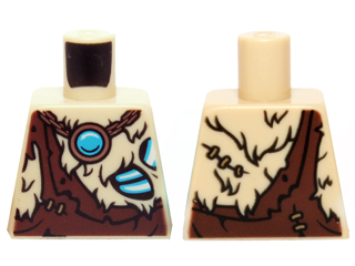 Torso Fur with Ragged Brown Top and Blue Chi Pattern