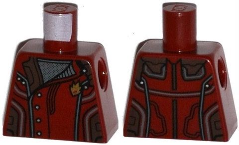 Torso Jacket with Silver Side Buttons and Gold Badge Pattern