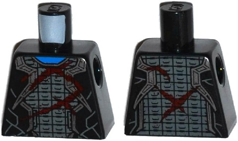 Torso Robes with Silver Trim over Armor and Dark Red Wounds Pattern