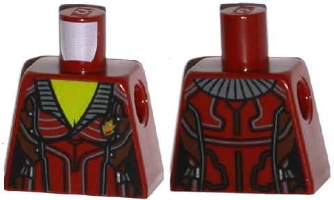 Torso Female Jacket Open Collar with Silver Buttons and Gold Badge, Lime Chest Pattern