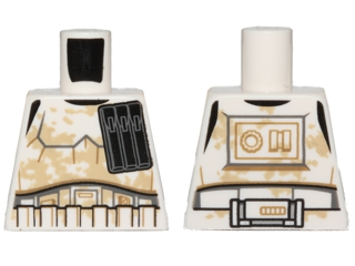 Torso SW Armor Stormtrooper, Narrow Black Ammo Pouch and Tan Dirt Stains Pattern