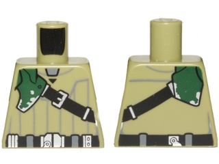 Torso SW Shirt with Diagonal Black Belt and Dark Green Pad Pattern (Kanan Jarrus)