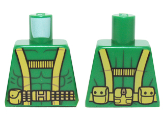 Torso Muscles Outline with Yellow Harness Straps and Utility Belt Pattern