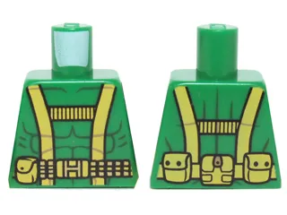 Torso Muscles Outline with Yellow Harness Straps and Utility Belt Pattern