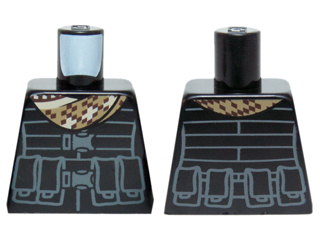 Torso Jacket with Straps, Belt with Pouches and Plaid Bandana Pattern