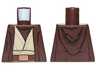 Torso SW Hooded Coat over Tan Jedi Robe with Undershirt and Belt Pattern (SW Obi-Wan)