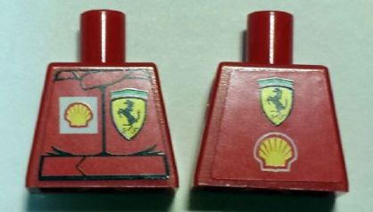 Torso Racers Ferrari front, Shell back (Stickers) without Driver Name Pattern