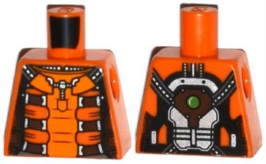 Torso Spacesuit with Brown and Orange Straps and Green Light on Reverse Pattern