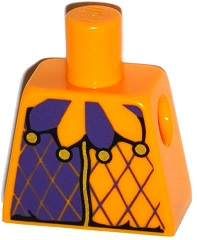 Torso Purple and Bright Light Orange Jester Collar Pattern
