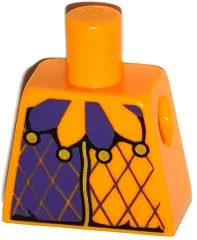 Torso Purple and Bright Light Orange Jester Collar Pattern