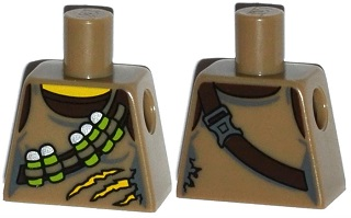 Torso Torn Tank Top with Ammunition Belt over Dark Brown Shirt Pattern