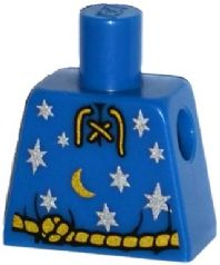 Torso Lace-up Shirt with Moon and Stars and Gold Rope Belt Pattern