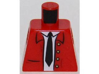 Torso Jacket Open with White Shirt, Black Tie and 4 Buttons Pattern