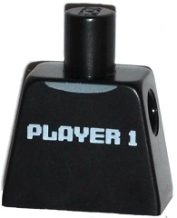 Torso Shirt with Light Bluish Gray Collar and 'PLAYER 1' Pattern