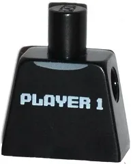 Torso Shirt with Light Bluish Gray Collar and 'PLAYER 1' Pattern