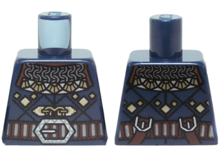 Torso LotR Chain Mail Armor, Gold Diamonds with Brown Belt and Silver Buckle Pattern