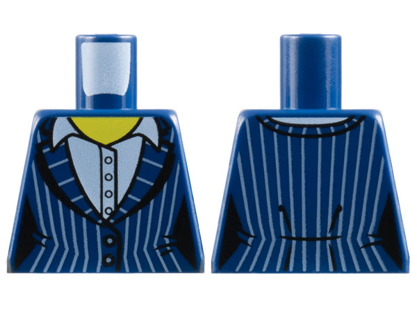 Torso Female Pinstripe Suit Jacket over White Shirt Pattern