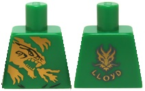 Torso Ninjago Gold Dragon Front and Gold Dragon and 'LLOYD' Back Pattern
