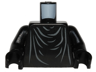 Torso Robe with Dark Bluish Gray Folds and Creases Pattern / Black Arms / Black Hands