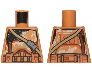Torso SW Armor Camouflage Clone Trooper with Dark Tan Diagonal Belt Pattern