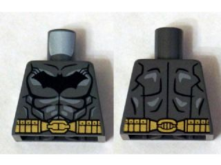 Torso Batman Logo with Muscles, Light Bluish Gray Shadow and Gold Belt Pattern