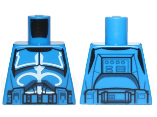 Torso SW Armor Clone Trooper with White Senate Commando Captain Markings with Belt with Pockets Pattern