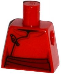 Torso Samurai Robe Female with Black Clasp and Dark Red Sash Pattern