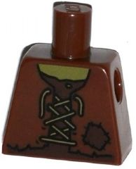 Torso Vest Tattered with Laces and Patch over Dark Brown Shirt Pattern