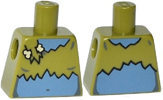 Torso Ragged Crop Top with Bone Clasp Pattern (Lady Cyclops)