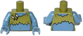 Torso Ragged Crop Top with Bone Clasp Pattern (Lady Cyclops) / Sand Blue Arms / Sand Blue Hands