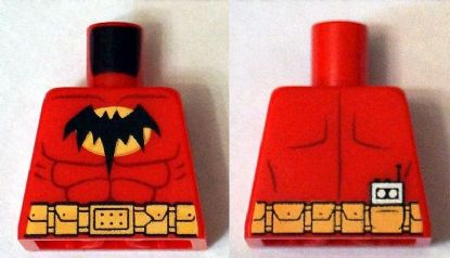 Torso Batman Logo on Light Orange Oval with Muscles and Gold Belt Front and Back Pattern