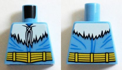 Torso Winter Jacket with Fur, Strings and Yellow Belt Pattern (Captain Cold)