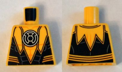 Torso Suit Serrated with Muscles Outline and White Sinestro Logo Pattern