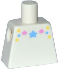 Torso with Bright Light Blue, Bright Light Yellow, and Bright Pink Stars Pattern