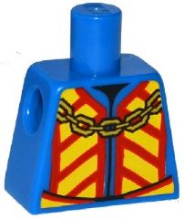 Torso Castle King Jacket with Red and Yellow Chevrons and Gold Chain Pattern