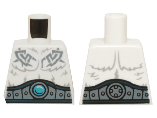 Torso Fur with Dark Blue and Sand Blue Belt, Sand Blue Tribal Lines and Dark Azure Round Jewel (Chi) Pattern