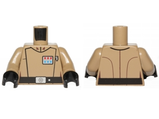 Torso SW Imperial Officer 6 Pattern (Rebels Cartoon Style) / Dark Tan Arms / Black Hands