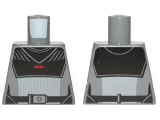 Torso SW Black Armor Plates with Silver and Red Stripes Pattern (Inquisitor)