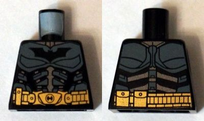 Torso Batman Logo with Body Armor Gray and Gold Belt Pattern (Comic Con)