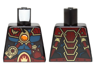 Torso Dark Blue Muscles, Dark Red Straps and Armor and Fire Chi Emblem Pattern