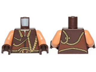 Torso SW Gungan Vest with Gold Trim Front and Back Pattern / Nougat Arms / Dark Brown Hands