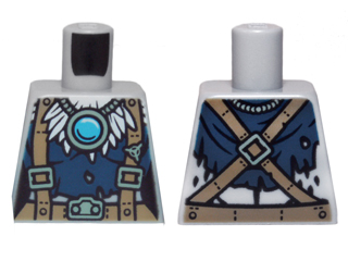 Torso Feathers, Dark Blue Shirt, Dark Tan Belt and Suspenders and Blue Round Jewel (Chi) Pattern