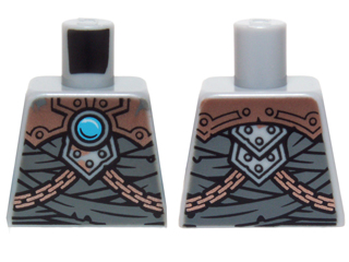 Torso Mummy Wrappings, Copper Armor with Rivets and Chains and Dark Azure Round Jewel (Chi) Pattern