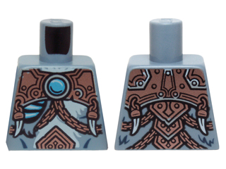 Torso Fur with Glowing Bones, Copper Armor with Rivets, Chains and Blue Round Jewel (Chi) Pattern