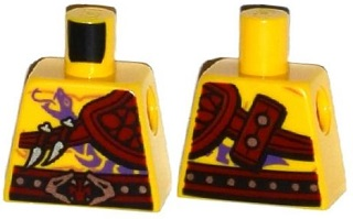 Torso Ninjago Bare Chest Muscles, Purple Snake Tattoo, Shoulder Pad, Snake Buckle Pattern