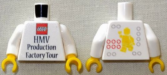 Torso Lego HMV Production Factory Tour Pattern / White Arms / Yellow Hands