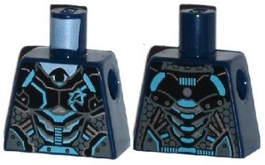 Torso Black, Silver and Medium Azure Body Armor with Ultra Agents Logo over Shirt and Black Tie Pattern