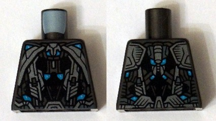 Torso Armor Robot with Blue and Light Bluish Gray Pattern