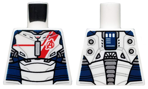 Torso Dark Blue Armor with Red Avengers Logo and Stripe on Front Pattern (Iron Legion)