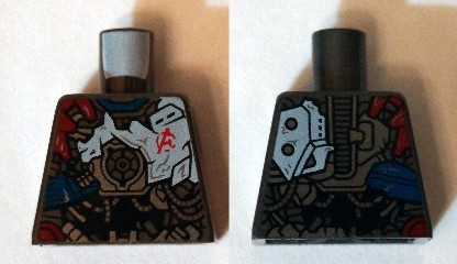 Torso Black, Dark Red, and Dark Blue Armor with Red Avengers Logo Pattern (Ultron MK1)